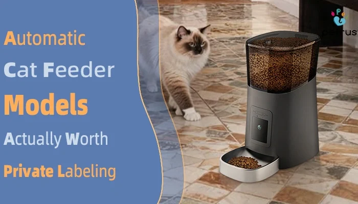 Private label automatic cat feeder models showcasing smart pet feeder design for OEM manufacturing, custom branding, and wholesale pet product businesses