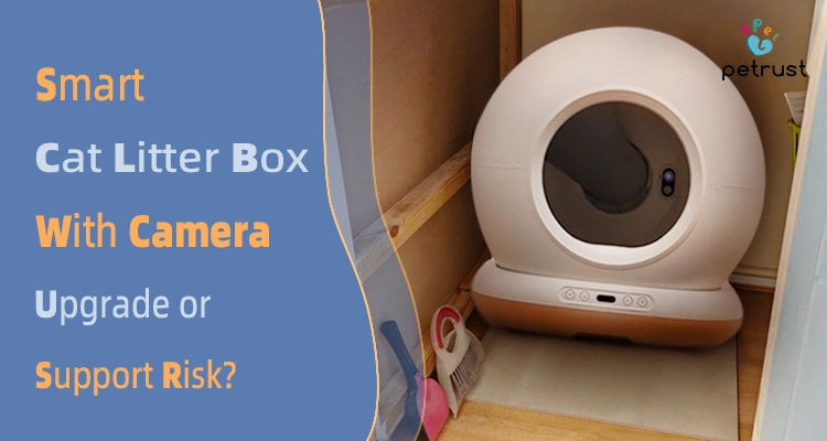 Smart cat litter box with camera featuring live video monitoring, remote pet observation, OEM smart litter box design, and app-connected pet care