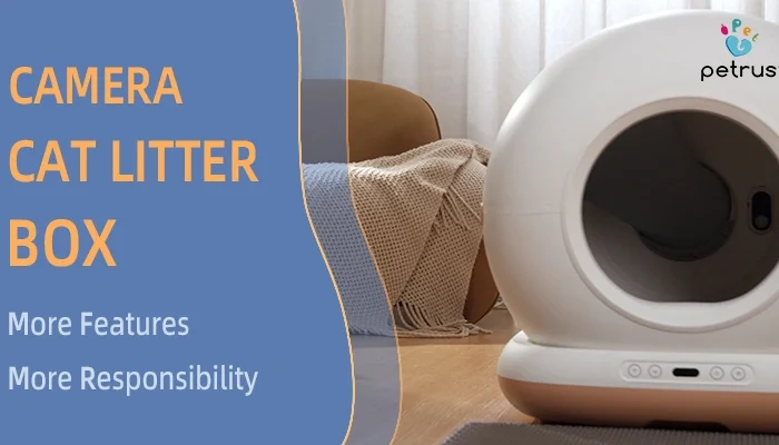 Camera cat litter box with built-in 1080P camera for remote pet monitoring, self-cleaning litter box, smart pet care, and OEM product development